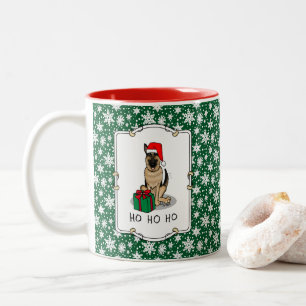 Caneca De Café Em Dois Tons German shepherd de Natal Cachorro Cachorro