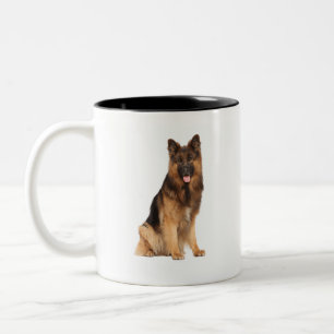 Caneca De Café Em Dois Tons German shepherd,design de hetero de enrolador, cão