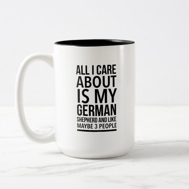 Caneca De Café Em Dois Tons German shepherd engraçado (Esquerda)
