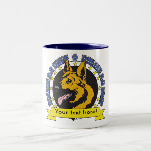 Caneca De Café Em Dois Tons German shepherd K9