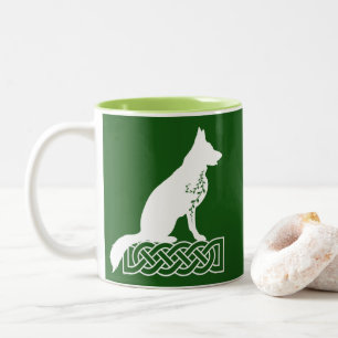 Caneca De Café Em Dois Tons German shepherd Loki Sailor's Knot White Custom
