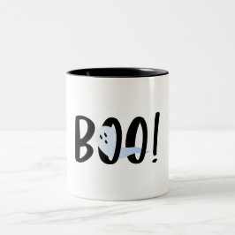Caneca De Café Em Dois Tons Ghost Azul Iridescente Bonito Boo! Halloween Mug