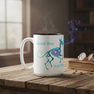 Caneca De Café Em Dois Tons Ghost Hound - Bom Menino, Más Vibrações
