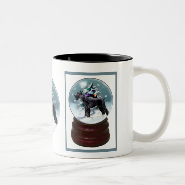 Caneca De Café Em Dois Tons Giant Schnauzer Natal (Direita)