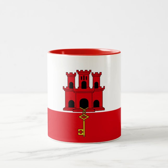 Caneca De Café Em Dois Tons Gibraltar Flag (Centro)