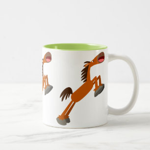 Caneca De Café Em Dois Tons Giddyup, Horsey! Cartoon Horse Mug