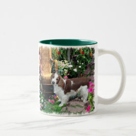 Caneca De Café Em Dois Tons Gifes de Arte do Welsh Springer Spaniel