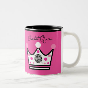 Caneca De Café Em Dois Tons Gift Rainha de Crochet Adorável