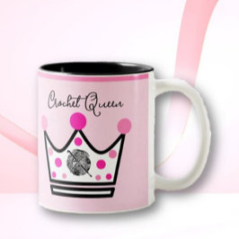 Caneca De Café Em Dois Tons Gift Rainha de Crochet Adorável