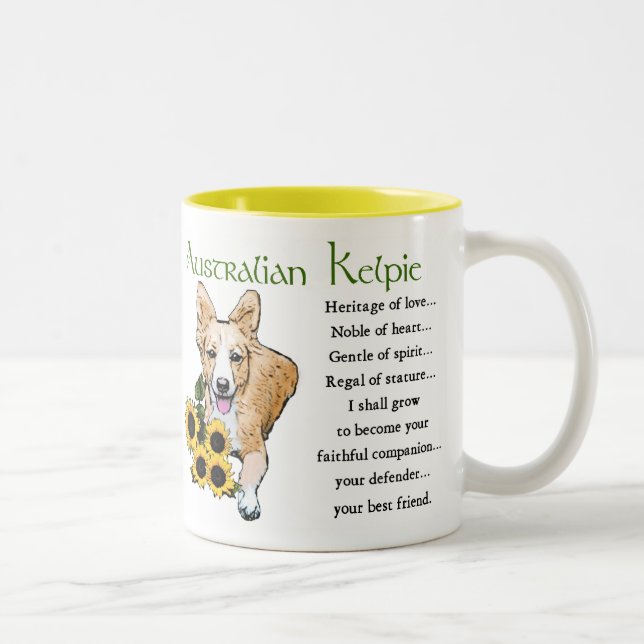 Caneca De Café Em Dois Tons Gifts Kelpie australianos, presentes Kelpie austra (Direita)