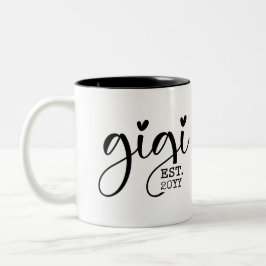 Caneca De Café Em Dois Tons Gigi Estabelecida | Presente para vovó