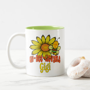 Caneca De Café Em Dois Tons Gigi Sunflower e Abelhas incríveis