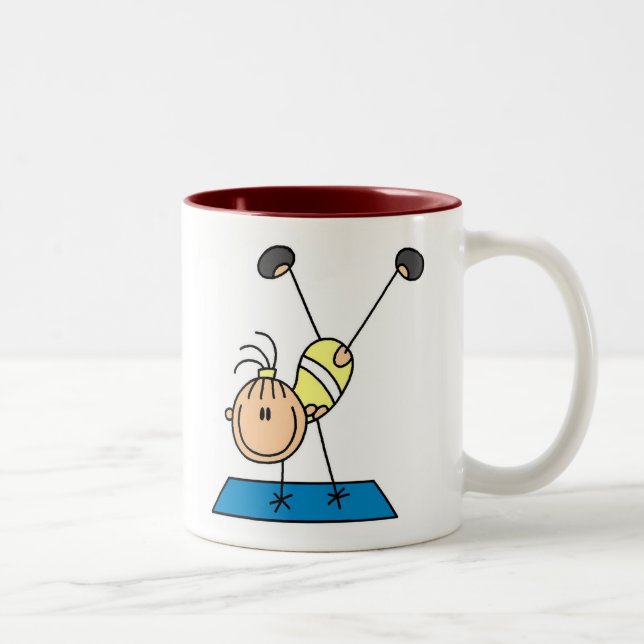 Caneca De Café Em Dois Tons Ginasta Praticando  (Direita)