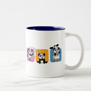 Caneca De Café Em Dois Tons Ginástica Pandas