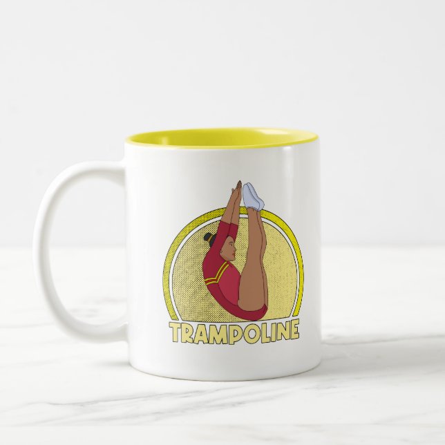 Caneca De Café Em Dois Tons Ginástica Trampoline (Esquerda)