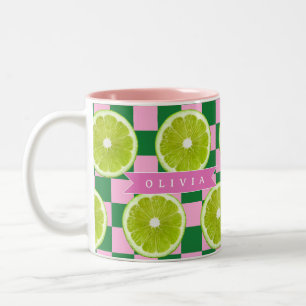 Caneca De Café Em Dois Tons Ginga de Limão Personalizada Nome Citrino Customiz