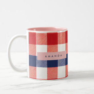 Caneca De Café Em Dois Tons Ginga Patriótica Personalizada Vermelha, Branca e