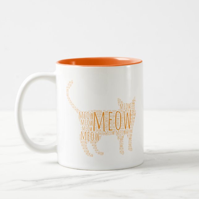 Caneca De Café Em Dois Tons Ginger Cat MEOW (Esquerda)
