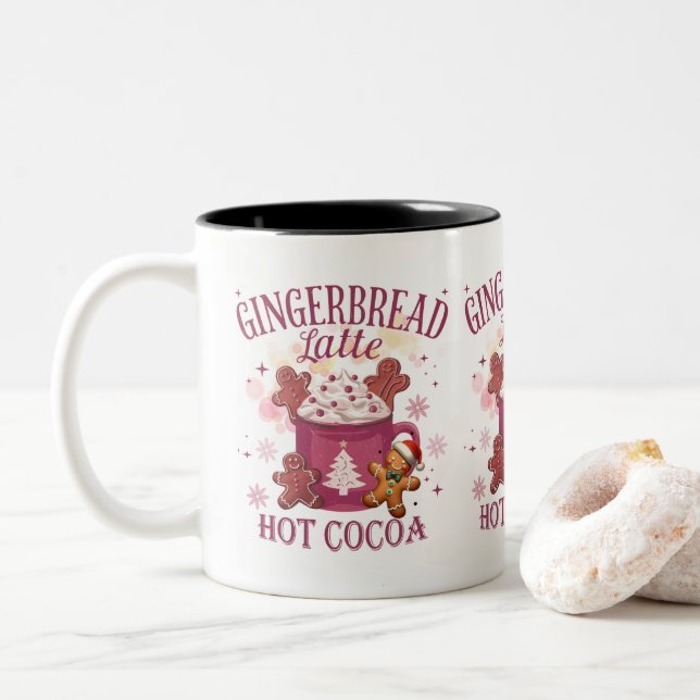 Caneca De Café Em Dois Tons Gingerbread latte hot cocoa christmas Baby Blanket (Com Donut)