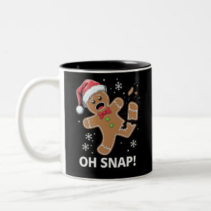 Caneca De Café Em Dois Tons Gingercake Man Oh Snap Christmas Cookie