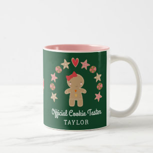 Caneca De Café Em Dois Tons Gingerpão de Natal Verde - Torre Oficial de Cookie