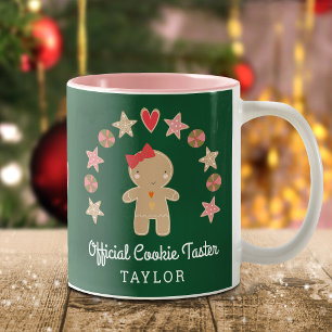 Caneca De Café Em Dois Tons Gingerpão de Natal Verde - Torre Oficial de Cookie