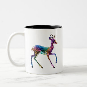 Caneca De Café Em Dois Tons Girafa Colorida Bonita