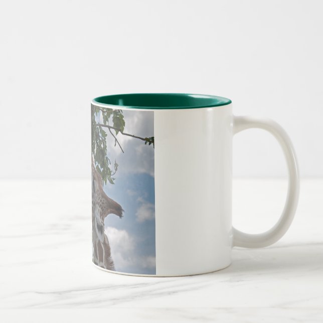 Caneca De Café Em Dois Tons Girafa com fome (Direita)