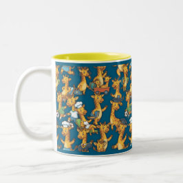 Caneca De Café Em Dois Tons Girafa de desenho animado fofo Papéis Padrão contí