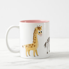 Caneca De Café Em Dois Tons Girafa e zebra do amante dos animais
