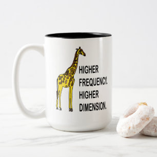 Caneca De Café Em Dois Tons Girafa Engraçada Trocadilho