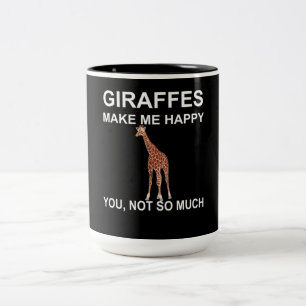 Caneca De Café Em Dois Tons Girafas me fazem feliz que você não