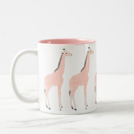Caneca De Café Em Dois Tons Girafas Rosa