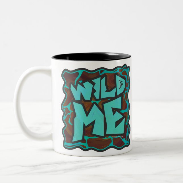 Caneca De Café Em Dois Tons Giraffe Brown e Teal Impressão (Esquerda)