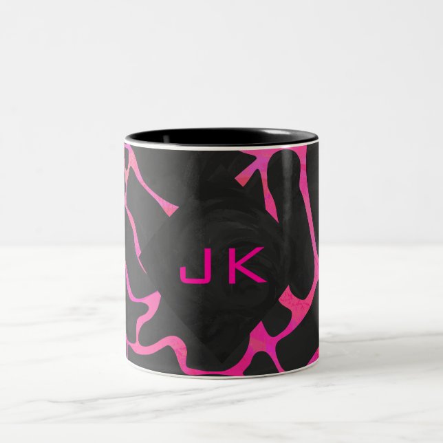 Caneca De Café Em Dois Tons Giraffe Hot Pink e Impressão preto (Centro)