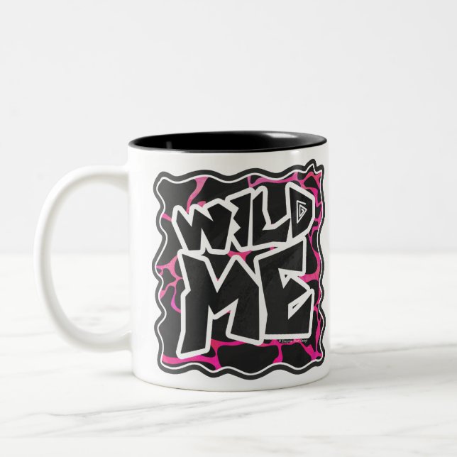 Caneca De Café Em Dois Tons Giraffe Hot Pink e Impressão preto (Esquerda)