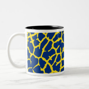 Caneca De Café Em Dois Tons Giraffe Impressão Marinho Amarelo
