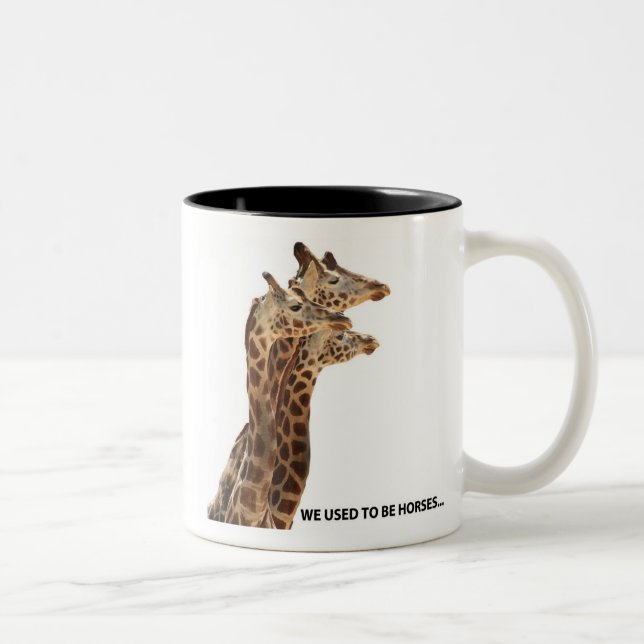 Caneca De Café Em Dois Tons Giraffes_used a ser horses_Z (Direita)