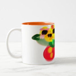 Caneca De Café Em Dois Tons Girassóis gato preto