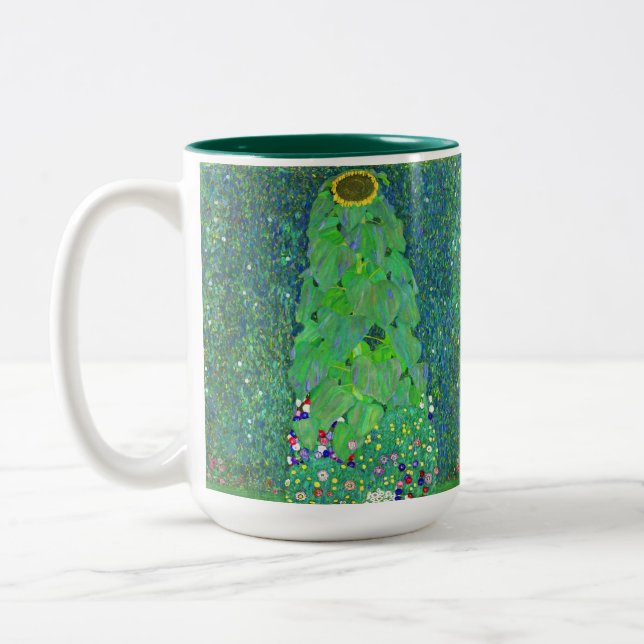Caneca De Café Em Dois Tons Girassol de Gustav Klimt (Esquerda)