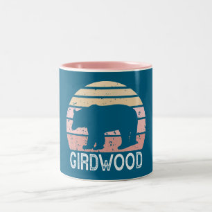 Caneca De Café Em Dois Tons Girdwood Alaska - Urso Retroativo