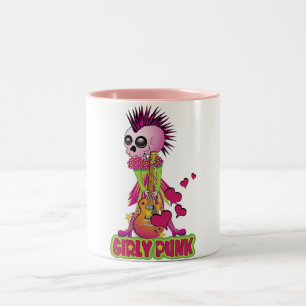 Caneca De Café Em Dois Tons Girly Punk Rocker