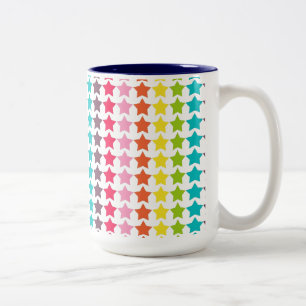 Caneca De Café Em Dois Tons Girly Rainbow Stars