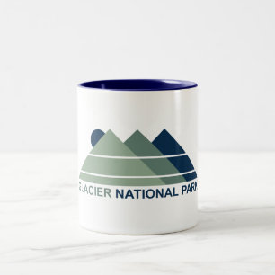 Caneca De Café Em Dois Tons Glaciar National Park Mountain Sun