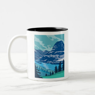 Caneca De Café Em Dois Tons Glacier National Park e Kintla Lake em Montana