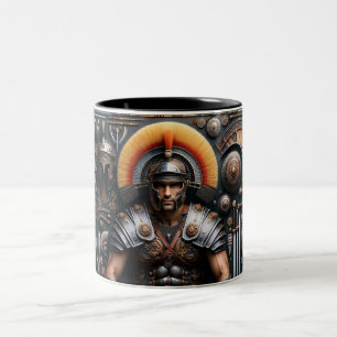 Caneca De Café Em Dois Tons Gladiador Romano Valor Knolling Mug