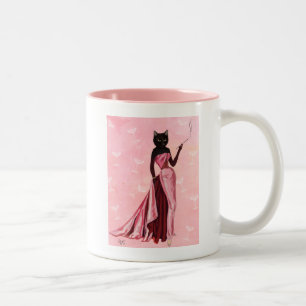 Caneca De Café Em Dois Tons Glamor Cat em rosa