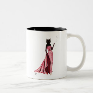 Caneca De Café Em Dois Tons Glamor Cat em rosa 2