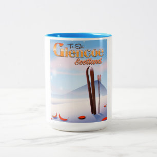 Caneca De Café Em Dois Tons Glencoe Scotland ski poster