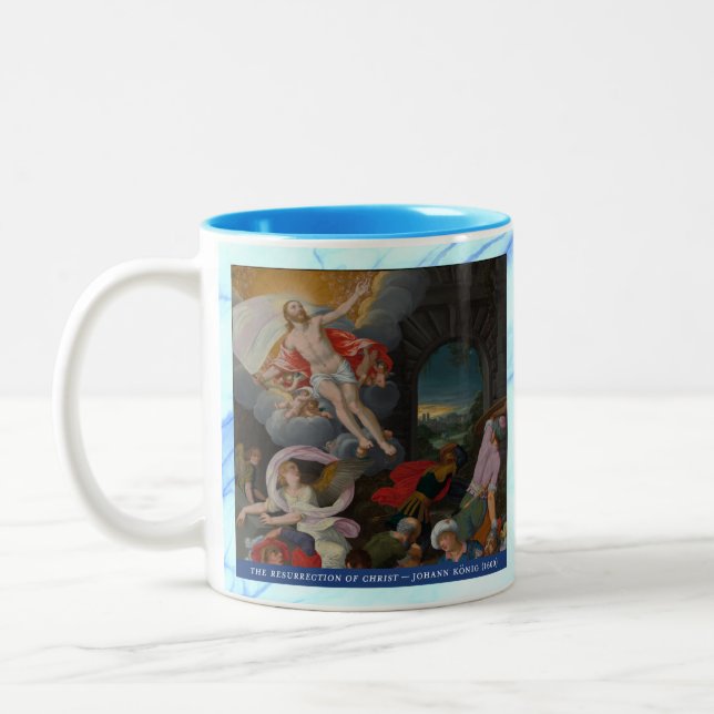 Caneca De Café Em Dois Tons Glorious Mysteries of the Rosary #1: Resurrection (Esquerda)
